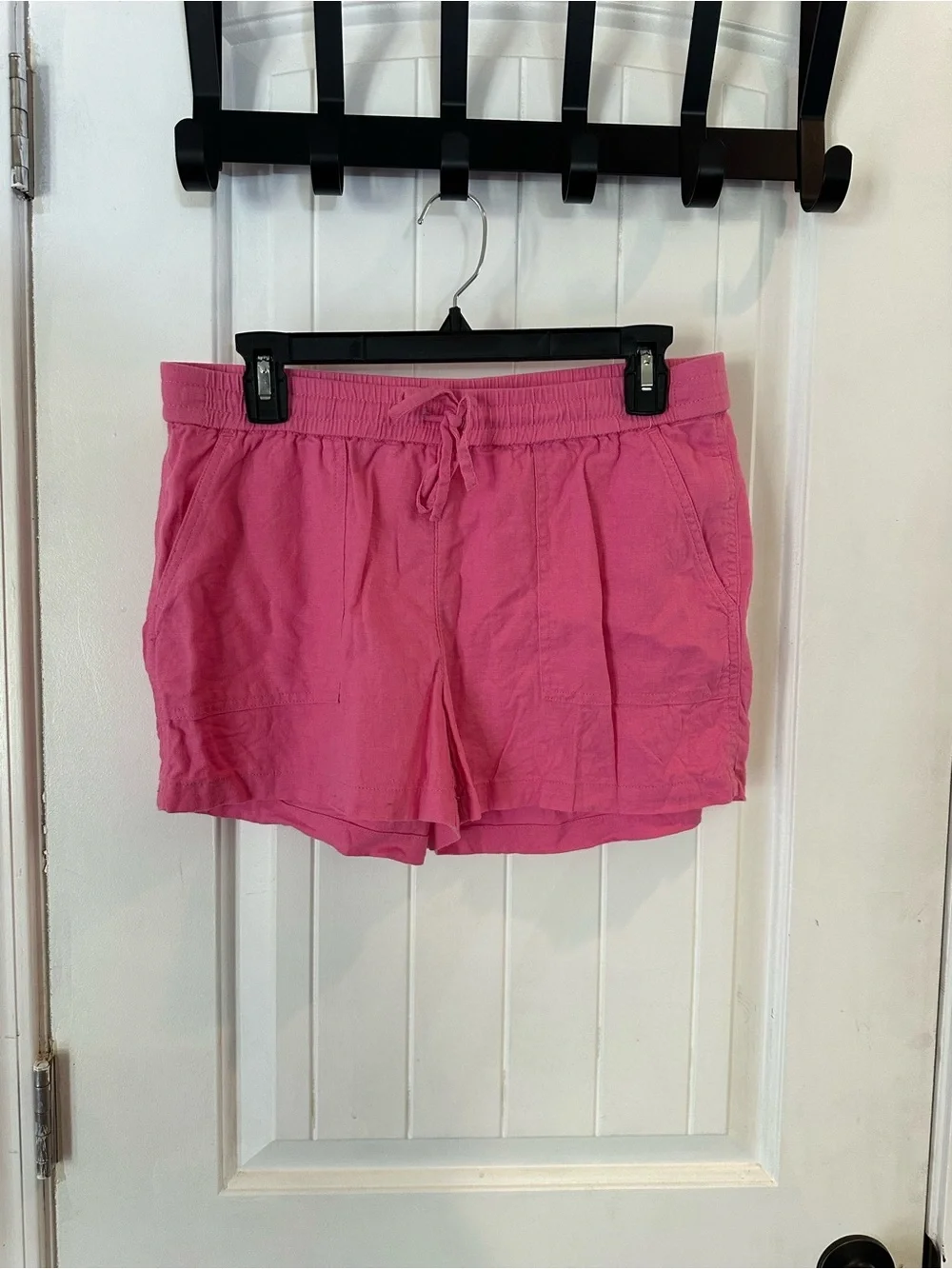 J. Crew Hot Pink linen blend DrawstringShorts